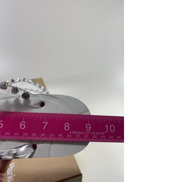 Women's Loubi Flip Spikes Donna White Silver Flip Flops Sandals E292 - Picture 11 of 12